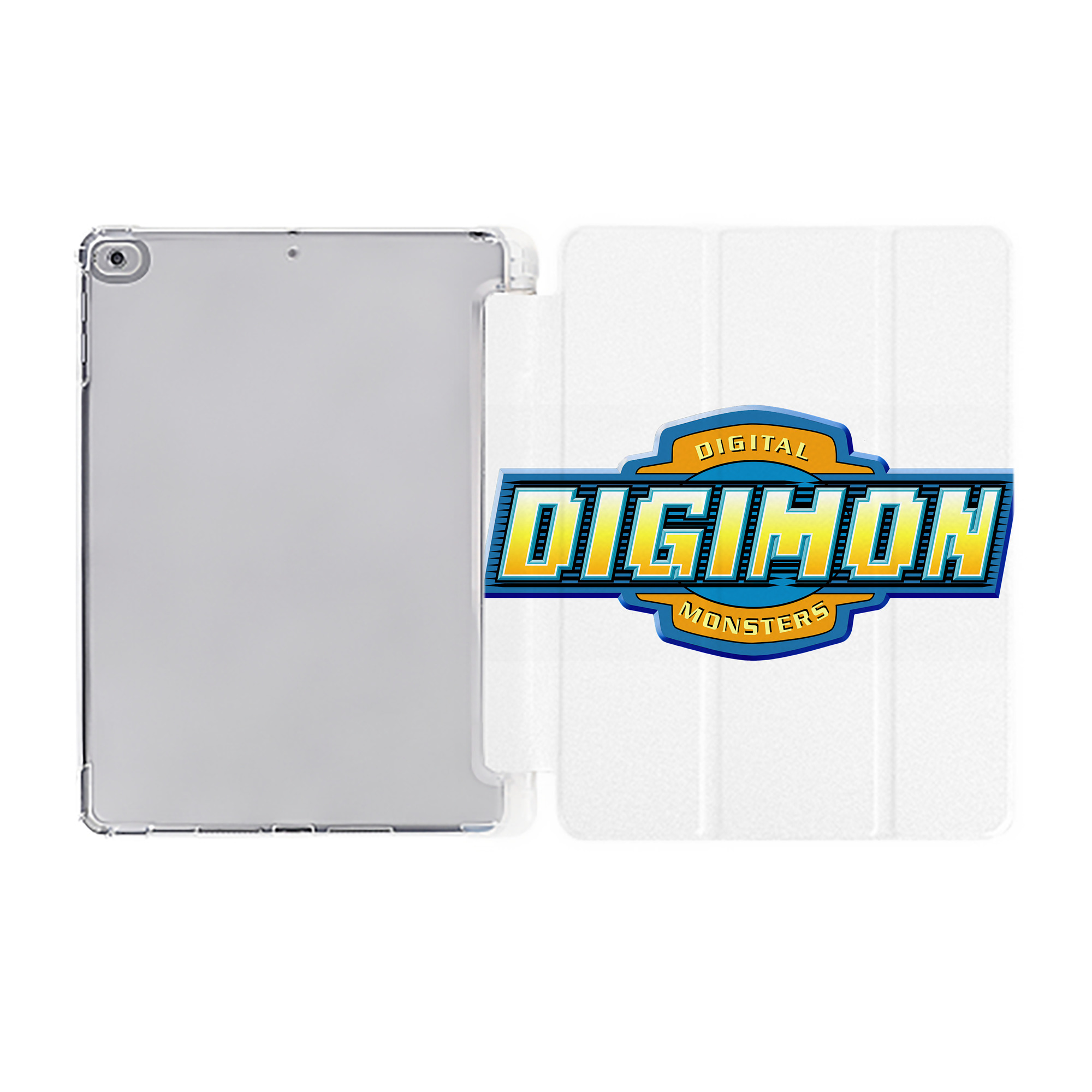 （画像用） Digimon デジタルモンスター/デジモン IPad ケース ペン収納付き 三つ折りスタンド PUレザー×シリコン 対応機種9.5/10.5/10.9インチ